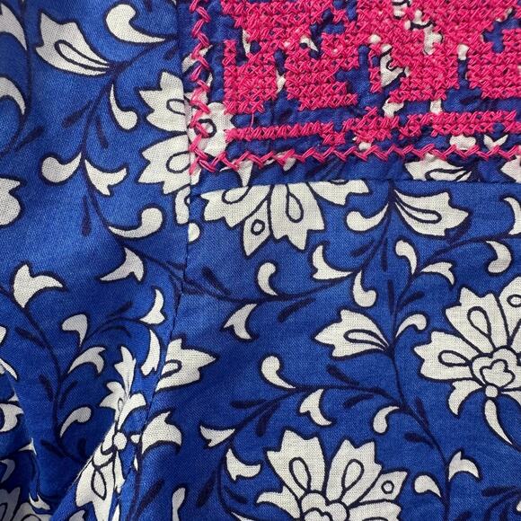 J.CREW BEAUTIFUL embroidered 100% cotton voile top in block print Size M coastal - Picture 14 of 16